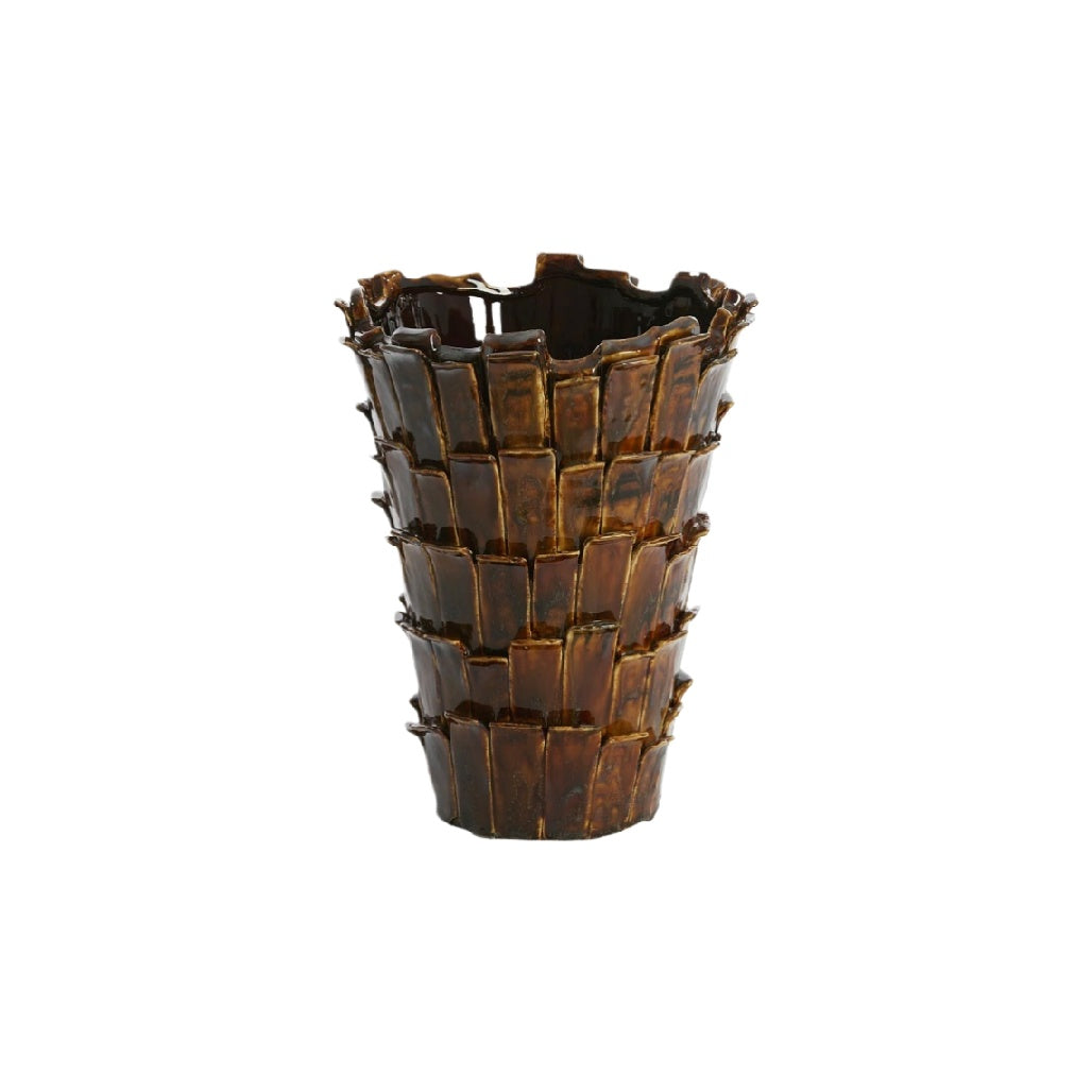 Vase décoratif en bambou pour intérieur - 20 x 20 x 30