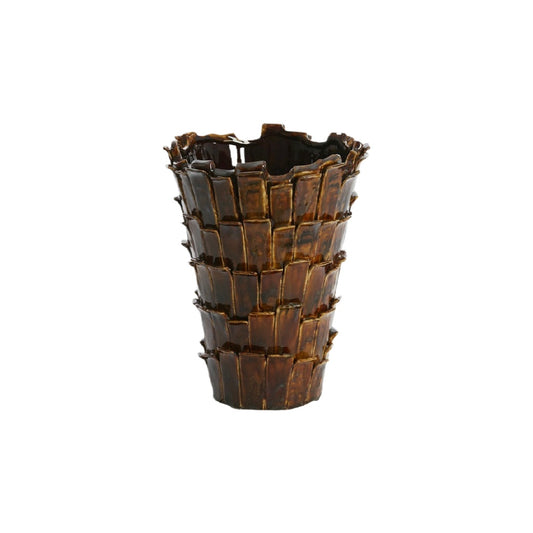 Vase décoratif en bambou pour intérieur - 20 x 20 x 30