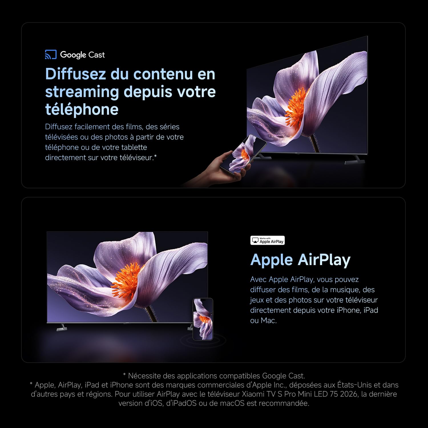 XIAOMI TV S Pro Mini LED 75, Smart TV, Dolby Vision, Dolby Atmos, QLED 4K, 144Hz, Google TV, HDR10+, Triple Tuner, DVB T2, MEMC, DTS-X, Harman AudioEFX, Prime Video, Google Assistant, AirPlay2